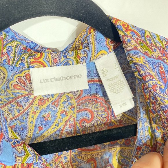 Liz Claiborne Blue Paisley Outfit Top S and Skirt 8 Womens 2 Piece Set - Picture 4 of 14